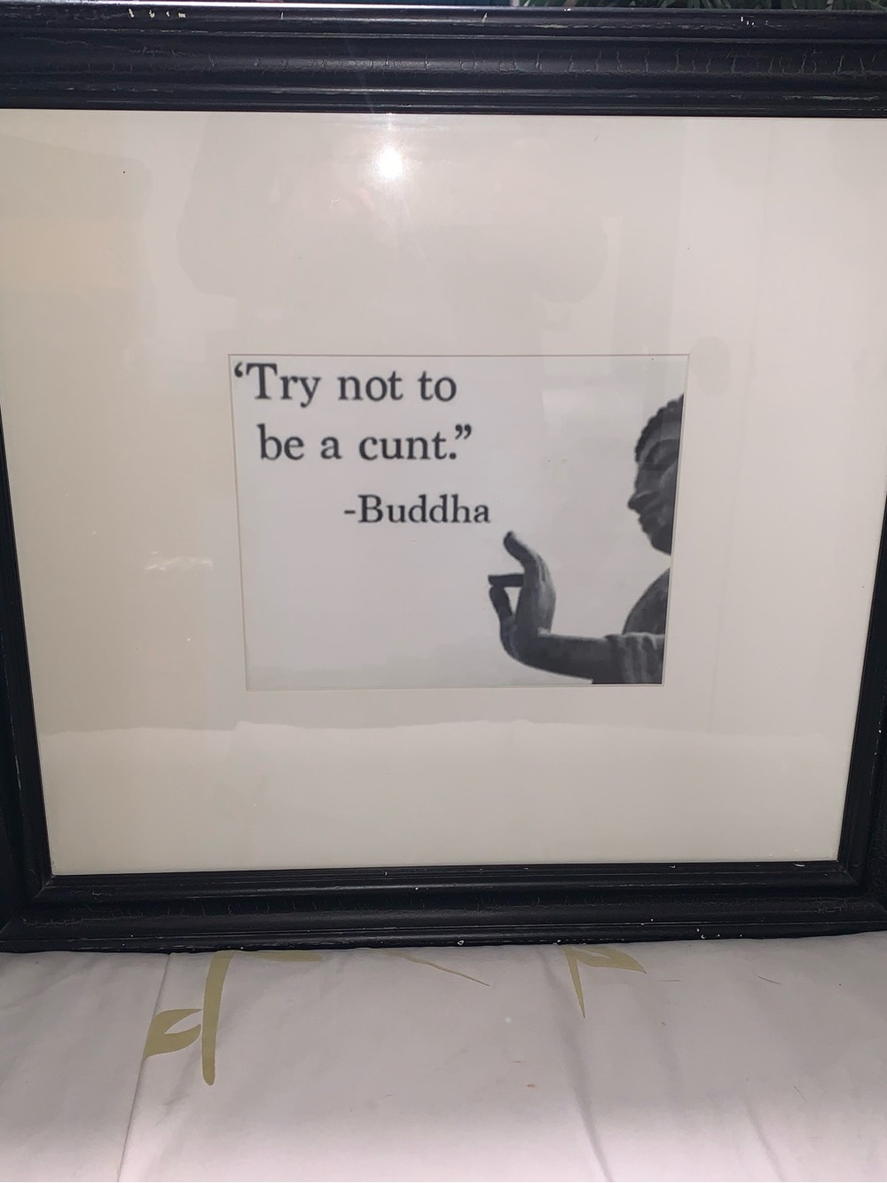 Pottery Barn Black Framed Wall Piece with Cream Label